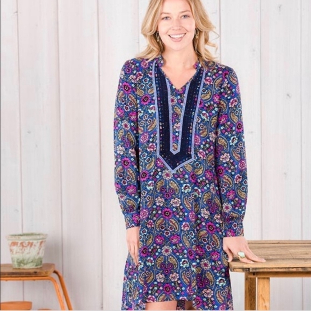 Matilda Jane Blue Jewel ToneThoughts & Dreams Floral Peasant Dress XS NWT - Picture 1 of 6